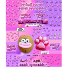 Oyuncak Sahili Squish Patates Sukuşi ve Kedi Pati Hedye Stres Squshy Patato Gülen Yüzler Sevimli Esnek 2 Sukuşi Yumuşak Sık Bırak Stres Sıkma Oyuncağı
