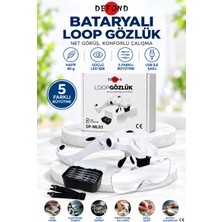 Defond 5 Lensli 2 LED Işıklı Ayarlanabilir Loop Gözlük Tipi Büyüteç - Bataryalı Model DF-ML03