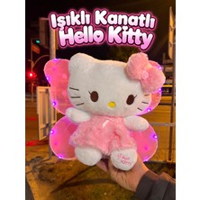 DMR Accessoire Işıklı Kelebek Kanatlı Helo Kity Peluş Oyuncak Hediyelik 30 cm
