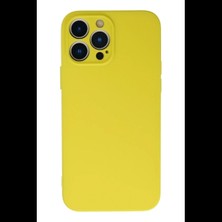 Apple iPhone 13 Pro Max Kılıf Nano Içi Kadife Silikon - Sarı