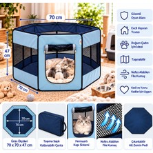 Missidea Pawingo Mavi Kedi ve Köpek Doğum Çadırı Katlanabilir Pet Oyun Alanı ve Yuvası