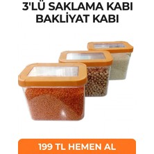 Herevin Saklama Erzak Kabı 3 Adet 15* 10 cm Boy 12