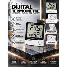 Dijital Termometre Saat – Iç Dış Sıcaklık Problu Masaüstü Derece