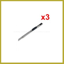Bezos Metal Dar Maket Bıçağı Ince Falçata 9mm 3 Adet Bcks