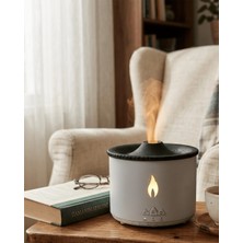 Timion LED Alev Efektli Aroma Difüzörü Ultrasonik Hava Nemlendirici Gece Lambası Fonksiyonlu