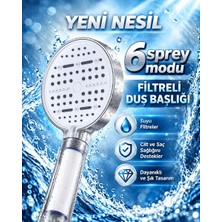 Timion Büyük Panelli 6 Farklı Su Modlu Filtreli Duş Başlığı Beyaz Tasarım