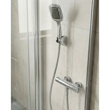 Timion Siyah Duş Başlığı Seti Spiral Hortumlu El Duşu ve Duvar Askısı Banyo Seti