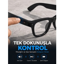Timion Siyah Aı Destekli Akıllı Gözlük Dahili Kameralı Çoklu Dil Çeviri Bluetooth Müzik ve Arama Özellikli