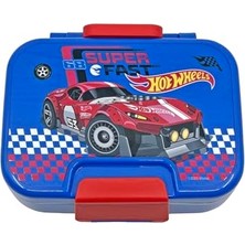 Bento 1030 ml Lunchbox Hotwheels Lisanslı Tek Katlı 2 Bölmeli Paslanmaz Çelik Sefer Tası Yemek Kutusu