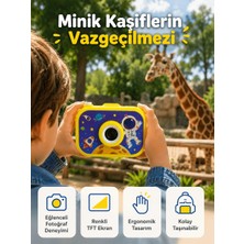 Timion Çocuk Dijital Kamera Hd Fotoğraf ve Video Çekimi 2.0 Inç Tft Ekran Type-C Şarjlı Mini Tripodlu