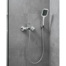 Timion Siyah Duş Seti El Duşu Başlığı Spiral Hortum Dayanıklı Banyo Duş Aksesuarı