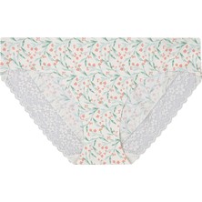 Body Pure Desenli Dantel Kenarlı Slip S - 6 Adet