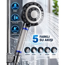 Timion Klor ve Kireç Filtreli Duş Başlığı 5 Farklı Su Akışı Masaj Etkili Filtreli Duş Başlığı