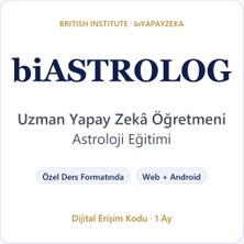 British Institute biASTROLOG 1 Aylık Dijital Erişim Kodu - Astroloji Eğitimi Uzman Yapay Zekâ Öğretmeni