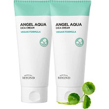 Angel Aqua Cica Cream Nemlendirici Yatıştırıcı Krem Seti, Cica Centella Panthenol Vegan 2X150 ml