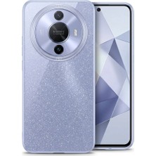 Nezih Case Honor Magic 8 Lite ile Uyumlu Kamera Korumalı Darbe Önleyici Simli Işıltılı Silikon Kılıf