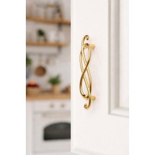 Parlak Altın Dekoratif Kulp Modern & Zarif Mobilya Kulpu, 96 Mm, 5'li, (5'li Paket), 566/096/13