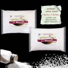 84 Mineralli Doğal Çankırı Kristal Kaya Tuzu 1 kg Toz (Öğütülmüş) + 1 kg Tane (Öğütülmemiş)