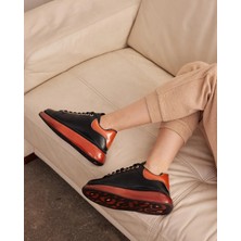 Purple Shoes Oversize Kırmızı Tabanlı Spor Ayakkabı-Siyah