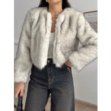 Moda Durağı Yakasız Ithal Premium Kaliteli Kürk Taş