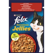Felix Sensations Yaş Kedi Maması 85G Sığır Etli - Yetişkin ve Kısırlaştırılmış K 3'li Ekonomik Paket - 3 Adet