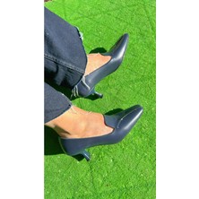 Purple Shoes Lacivert Alçak Topuk Ayakkabı