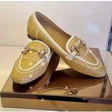 Purple Shoes Hasır,gold Metal Tokalı Babet