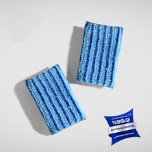 12 x 8 cm Antibakteriyel Mikrofiber Bulaşık Süngeri, Ikili Set