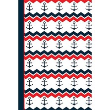 Anchor Red White Blue Journal Notebook, Sketchbook: 130 Pages 6 x 9 Unlined Blank Sketch Drawing Art Book Paper School Student Teacher Diary Planner