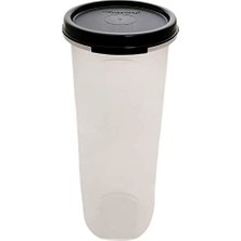 Circular 890 ml Siyah Yuvarlak Yumurta Kabı Kuru Saklama Kutusu