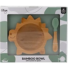 Dino Desenli Organik Bambu Kase Seti, Vakum Tabanlı 1073711