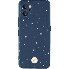 S19 Max Pro ile Uyumlu Kamera Korumalı Silikon Kılıf, Lacivert, Yıldız Desenli