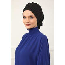 Mestore Çapraz Dikim Tasarım Şifon Hazır Türban,ht-30 Siyah