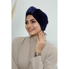 Mestore Ön Kemer Detaylı Kadife BONE,B-68K Lacivert