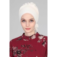 Mestore Çapraz Dikim Tasarım Şifon Hazır Türban,ht-30 Krem