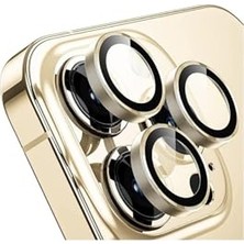 Enfein iPhone 13 Pro; 13 Pro Max ile Uyumlu Cmcov Kamera Lens Koruyucu Kolay Tak Çıkar Ergonomik Ince Tasarım Kırılma ve Çizilme Önleyici Gold
