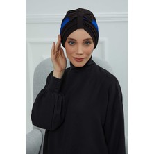 Mestore Çift Renkli Fiyonklu Bone,b-77 Siyah - Saks Mavisi