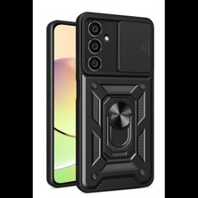 Samsung Galaxy A05S Kılıf Pars Lens Yüzüklü Silikon - Siyah