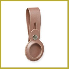 Bezos Airtag Askılı Deri Kılıf - Rose Gold Bcks