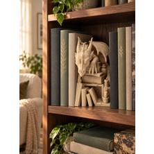 Eb Studio Ejderha Book Nook Bej – 3D Baskı Kitap Arası Dekoratif Biblo ve Kitaplık Süsü