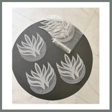 Bezos 6 Lı Dantel Kahve Sunumluğu 15X15 cm Asorti Desenli Dekoratif Bardak Altlığı Mmbz