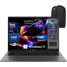 Asus Vivobook S16 Intel Core Ultra 9 386H 16GB Ram 2tb SSD 16" Wuxga 1920X1200 OLED W11 Home S3607AA-SH103W Taşınabilir Bilgisayar ve Asbertech Çanta