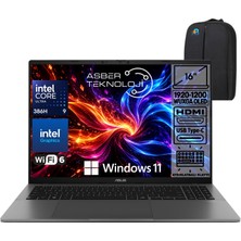 Asus Vivobook S16 Core Ultra 9 386H 32GB Ram 1tb SSD 16" Wuxga 1920X1200 OLED Win 11 Home S3607AA-SH103W Taşınabilir Bilgisayar ve Asbertech Çanta