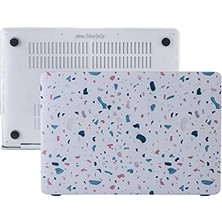 MacBook Air 13 Kılıf A1932 A2179 A2337 M1 Uyumlu Terrazzo Desenli Sert Koruyucu Hard Case Şeffaf Hafif Çizilme Önleyici Beyaz