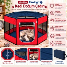 Missidea Pawingo Kırmızı Kedi ve Köpek Doğum Çadırı Katlanabilir Pet Oyun Alanı ve Yuvası