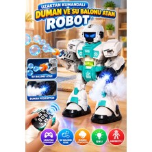 Farbu Oyuncak Duman ve Su Balonu Atan  Eğlenceli Pilli Işıklı Sesli Full Fonksiyon Kumandalı Robot Oyuncak