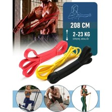Gus Company 3'lü Set 208 cm Direnç Lastiği (Sarı - Kırmızı - Siyah)
