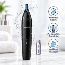 Philips Burun ve Kulak Kılı Düzeltici, Hassas Bölgeler Için Koruyucu Kesici Sistem, Çift Taraflı Precisiontrim ile Kontrollü Düzeltme, Pratik Temizlik Için Tamamen Yıkanabilir Tasarım NT1650/16