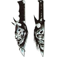 Black Mask Tattoo Bıçak Geçici Dövme