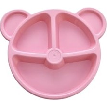 3 Bölmeli Pembe Bebek Çocuk Yemek Mama Tabağı